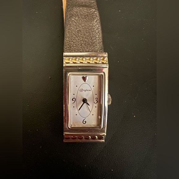 Brighton Osaka Watch Women Silver Tone Rectangle Dial Italian Calfskin - Picture 3 of 14